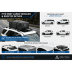 Journeyer - 15 Cubic Feet Weatherproof Rooftop Cargo Carrier for Top of Vehicle, Attaches With or Without Roof Rack