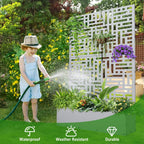 FOOWIN 71 in H Metal Trellis Planter Raised Garden Bed With Drainage Hole, Black