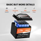 LiTime 12V 50Ah LiFePO4 Lithium Ion Battery, 4000+ Cycles, Lighter LiFePO4 Battery for Camping Trolling Motor Solar