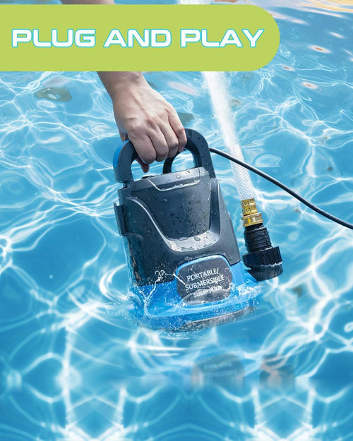 1.6HP Submersible Water Draining Sump Pump, 7500GPH High Flow