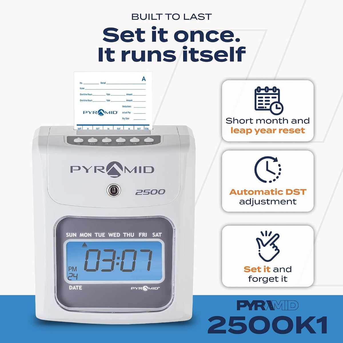 Pyramid Time Systems 2500 Auto-Aligning Time Clock Bundle [2500K1]