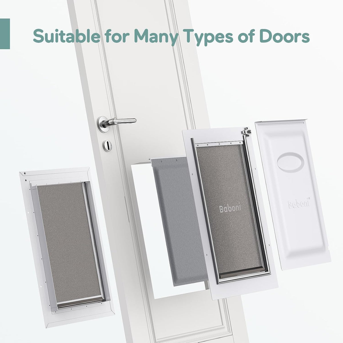 Baboni Dog Door for Door,3-Flap,Metal Frame,Large