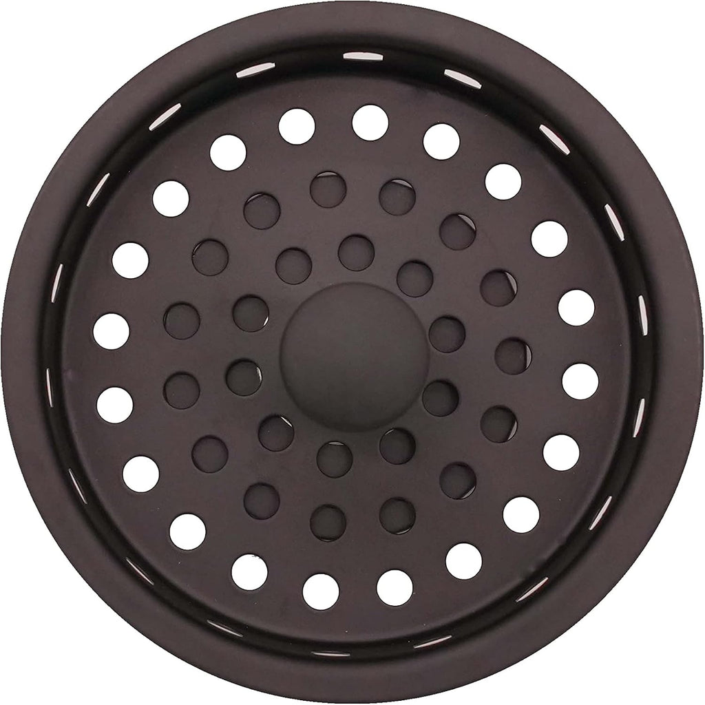 Westbrass A2165-12 4-1/4" OD Post Style Large Kitchen Basket Strainer with Waste Disposal Flange and Stopper Drain Set, Oil Rubbed Bronze
