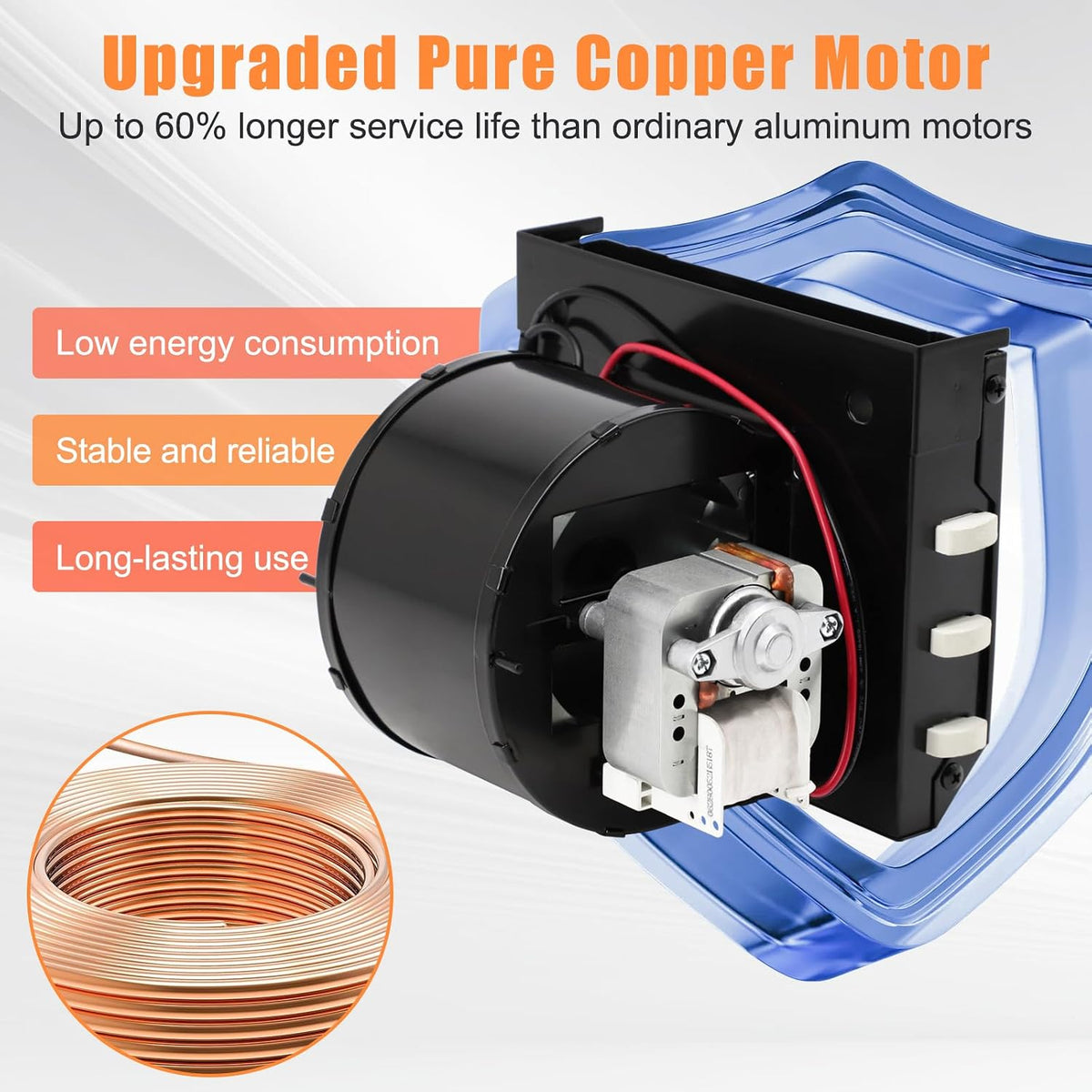 S97017063 Heater Blower Motor Assembly Replacement for Broan NuTone 655, 655-C, 655-B, 655-A, 655F, 656, 658, 659, 695, 695-B, 695-D, HFL695 Bathroom