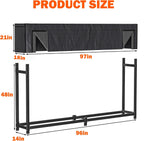 8ft Heavy Duty Firewood Rack with Waterproof Cover