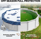 24 ft Round Winter Pool Cover for Above Ground Pools, Navy Blue, Resistant