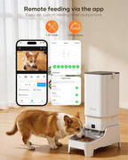 Automatic Cat Feeder with Camera - 7L/29 Cups Auto Dog Feeder with Large Food Tray & 1080P Night Vision, Elevated Bowl, 2-Way Audio, 10s Voice