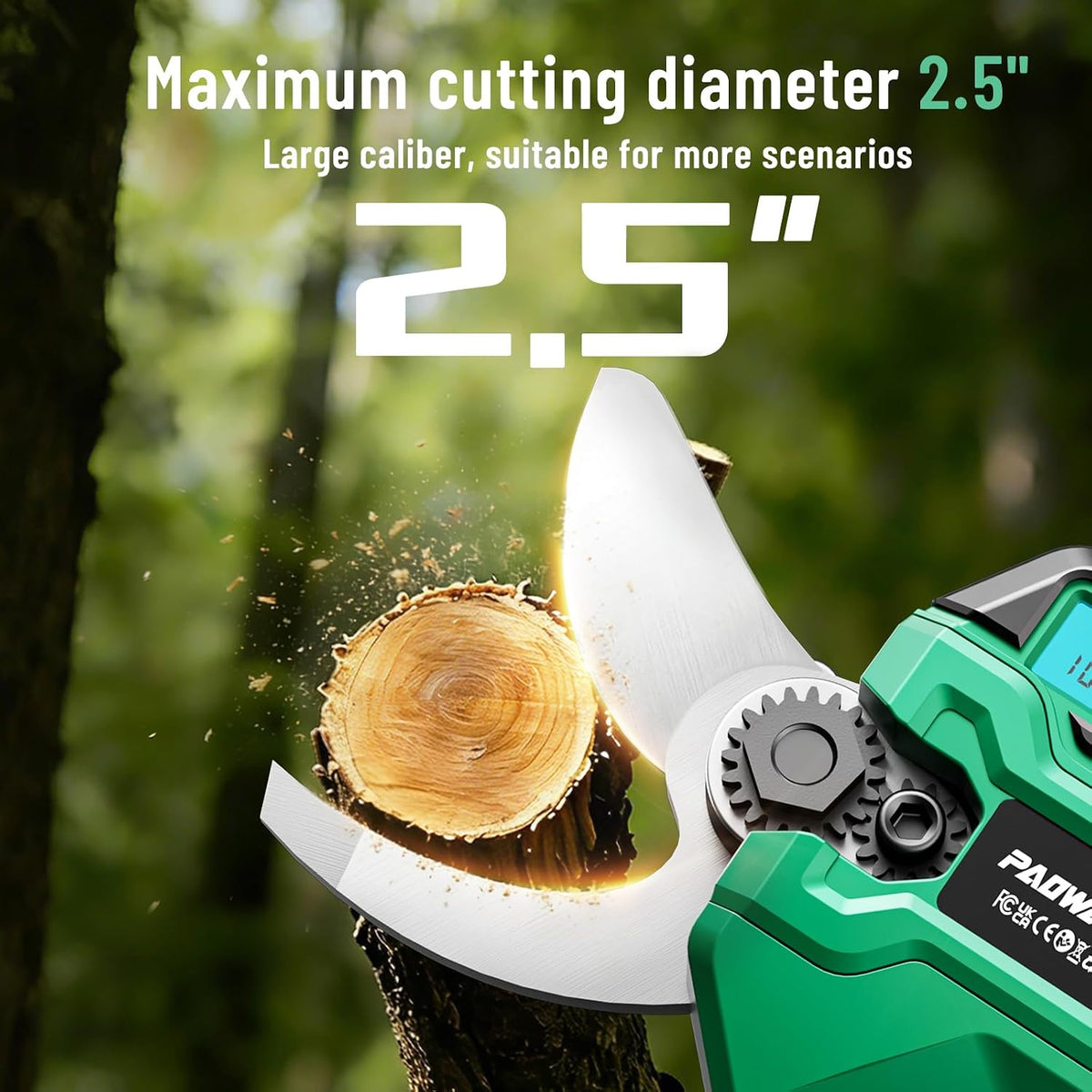 2.5“/63mm Electric Pruning Shears, Upgraded Cordless Electric Scissors