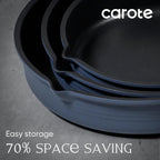 CAROTE 30pcs Titanium Cookware Set, Pots and Pans Set Detachable Handle