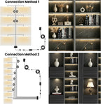 Black Shelf Lights, LED Bookcase Lighting Compatible with Alexa, WiFi Dimmable 2700K Under Shelf Lighting for Bookshelf, Display Case, Cabinets with