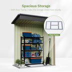 Patiowell 5x3 FT Outdoor Storage Shed with Floor Frame, Small Metal Sheds