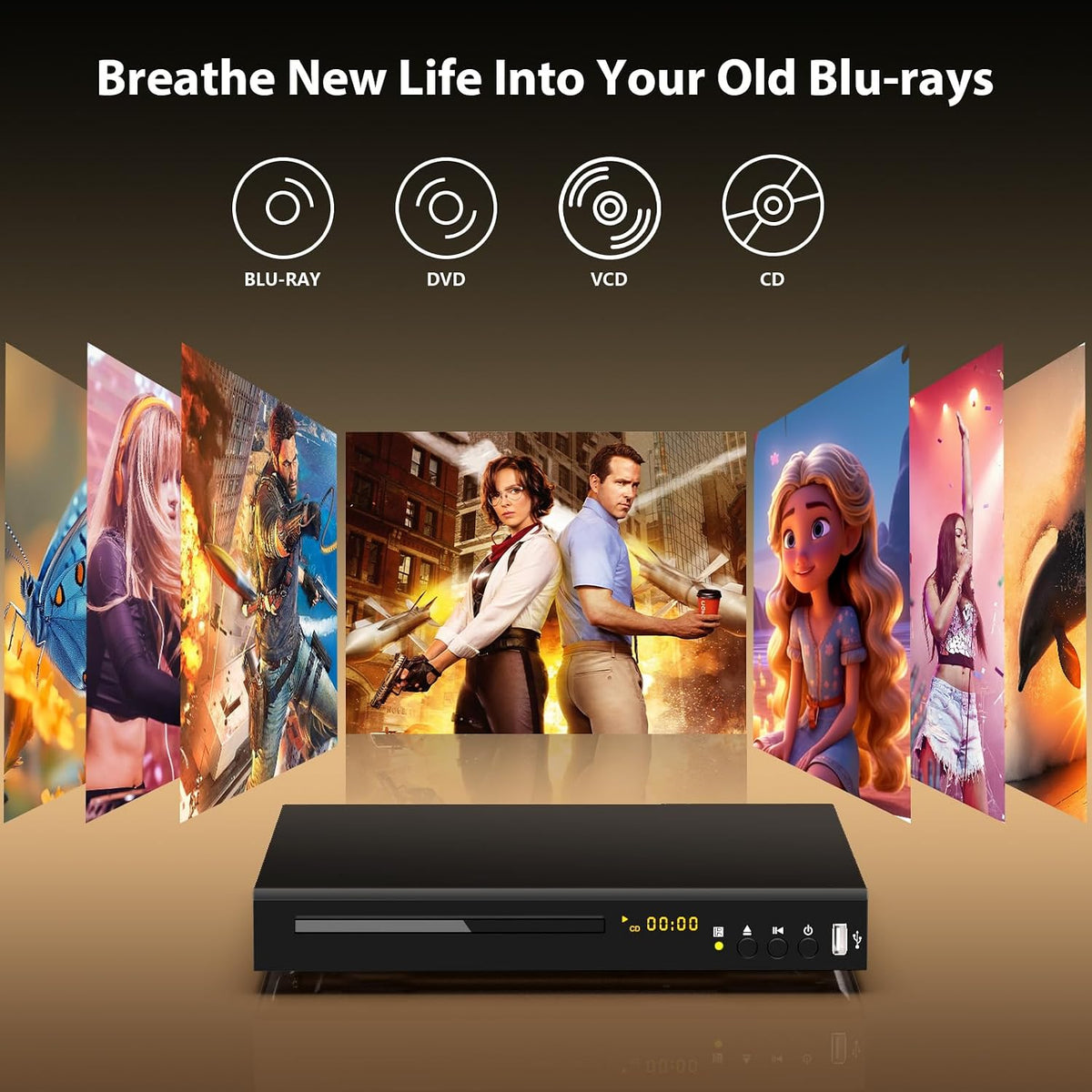 Blu Ray DVD Player Dolby Digital TrueHD/DTS and 1080P Full HD