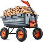 VEVOR Heavy Duty 1200lbs 7 Cu.Ft Wheelbarrow Garden Dump Cart Wagon