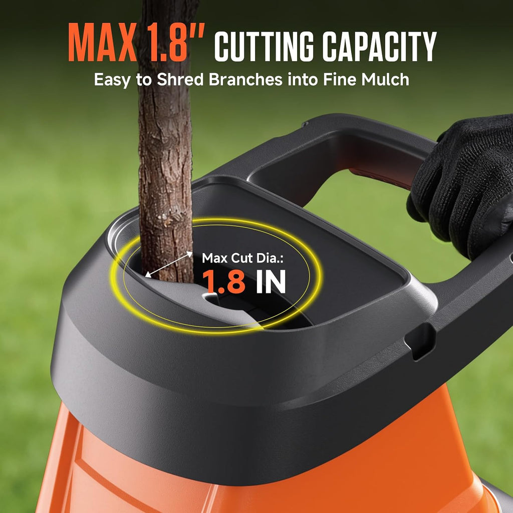 21:1 Electric Wood Chipper, 15-Amp Chipper Shredder