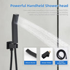 Shower Faucet Set With 8" Shower Head And Handheld Black