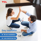 TCL 52" Black Flush Mount Ceiling Fan with Light & Remote