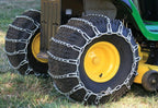 Set of 2 Snow Tire Chains for Lawn Tractor, Riding Mower, Snow Blower - Zinc Plated 2 Link Enhanced Traction Garden Tractor Chains - Fits 20x8x8