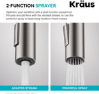 KRAUS Spot Free Stainless Steel Pull Down Kitchen Faucet KPF-2620SFS