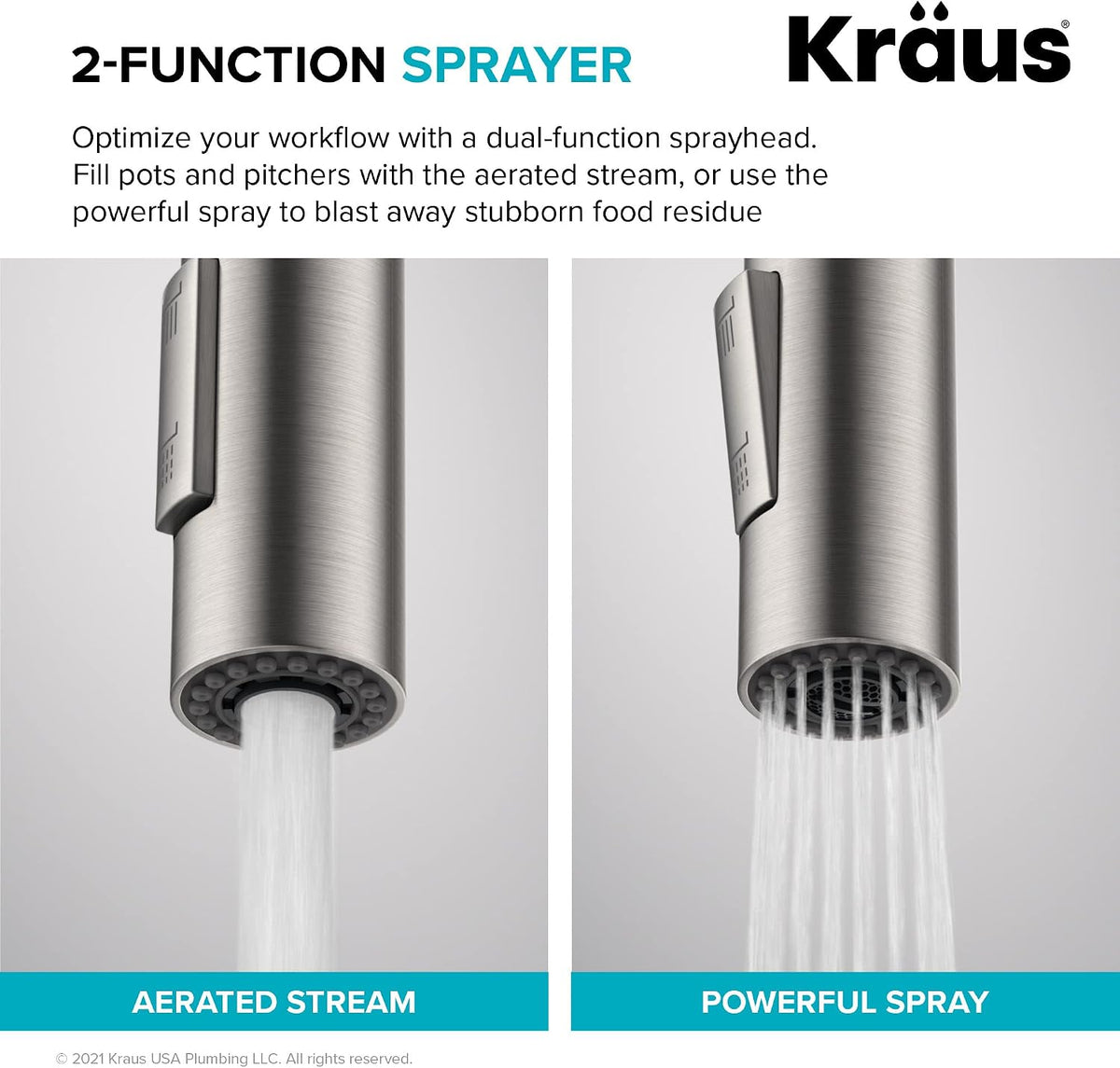 KRAUS Spot Free Stainless Steel Pull Down Kitchen Faucet KPF-2620SFS