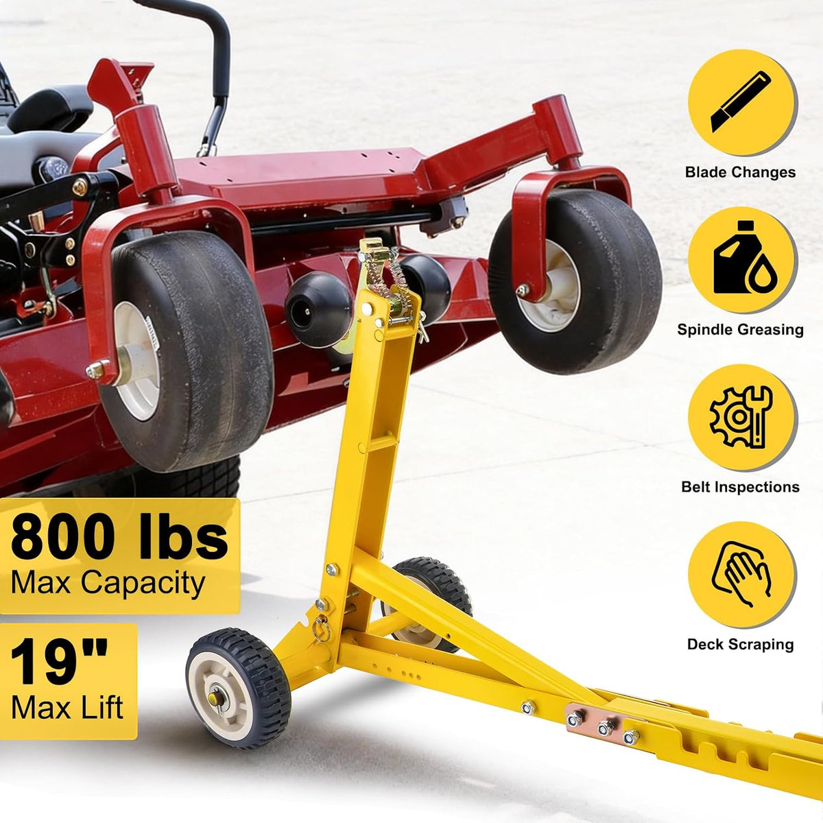 Lawn Mower Jack 800LBS, Zero Turn Mower Jack Lift, Foldable