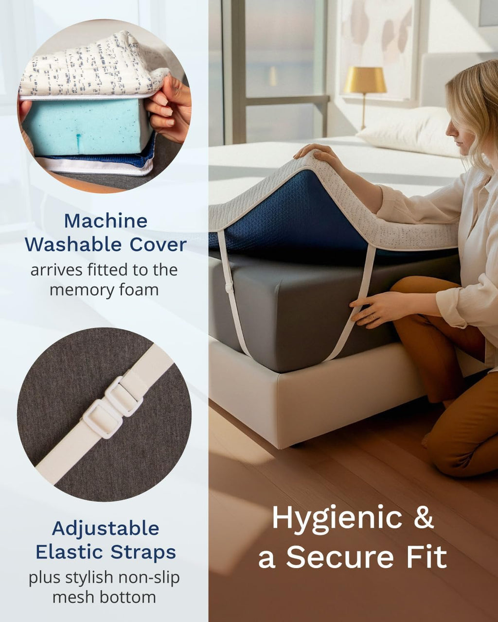 Viscosoft 3 Inch Memory Foam Mattress Topper King - Pain & Pressure Relief