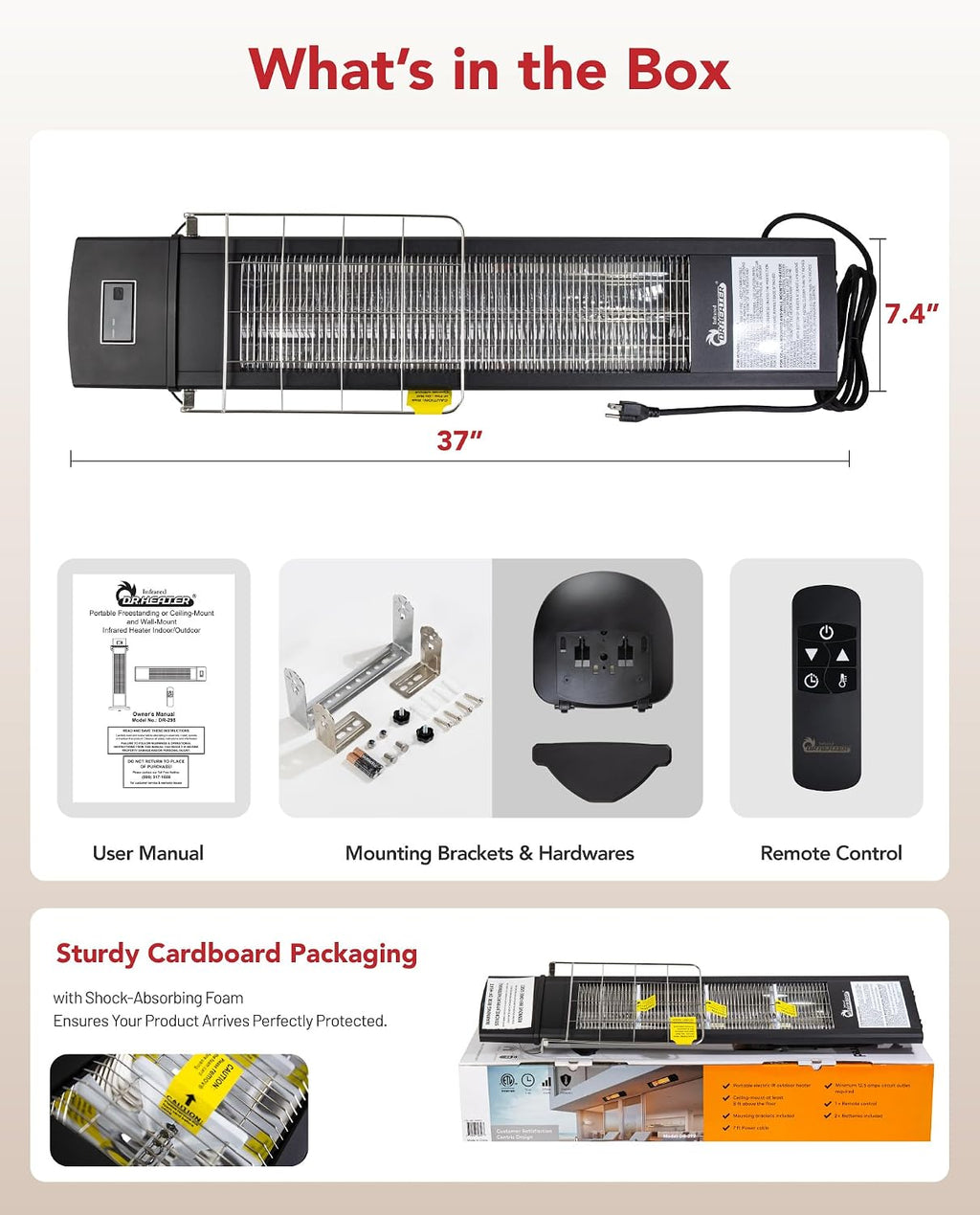 DR. INFRARED HEATER 1500W Portable Infrared Indoor and Outdoor Space Heater