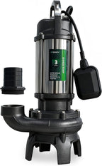 Max 8870GPH, 1.5HP, 115V Trash Pump, Septic Sewage Pump Submersible