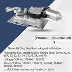 379160 RV Gear Box Linkage A with 676061 Entry Step Gear Motor, fit for Lippert Kwikee Electric Steps Series 22 23 28A 30 32 33 34 35 36 38 40