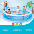 INTEX Round Family Lounge Inflatable Swimming Pool for Kids and Adults