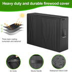 GARDENWORK 4FT Adjustable Firewood Rack Outdoor with Cover,Metal Wood Rack