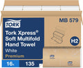 Tork Soft Xpress Multifold Paper Hand Towels, 16 Packs X 135 Towels, MB579