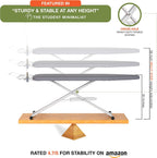 Ironing Board Extra-Wide 57" x 18" Foldable with Wall Hanger