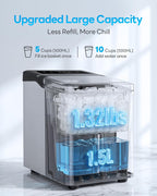 Ice Makers Countertop 26.5Lbs/24H, 9 Ice Cubes Release in 6 Mins, Ice Machine with 2 Sizes Bullet Ice, Self-Cleaning Portable Ice Maker with Ice