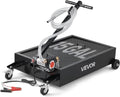 VEVOR Low Profile Oil Drain Pan, 15 Gallon Capacity, Rolling Oil Drain Pan with Electric Pump & 7.2 ft Hose, Leak-Proof & Corrosion-Resistant, Fit