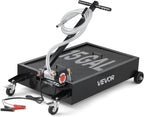 VEVOR Low Profile Oil Drain Pan, 15 Gallon Capacity, Rolling Oil Drain Pan with Electric Pump & 7.2 ft Hose, Leak-Proof & Corrosion-Resistant, Fit