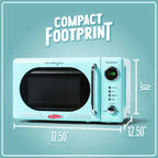Nostalgia 0.7 Cu Ft 700W Countertop Microwave Oven - Aqua