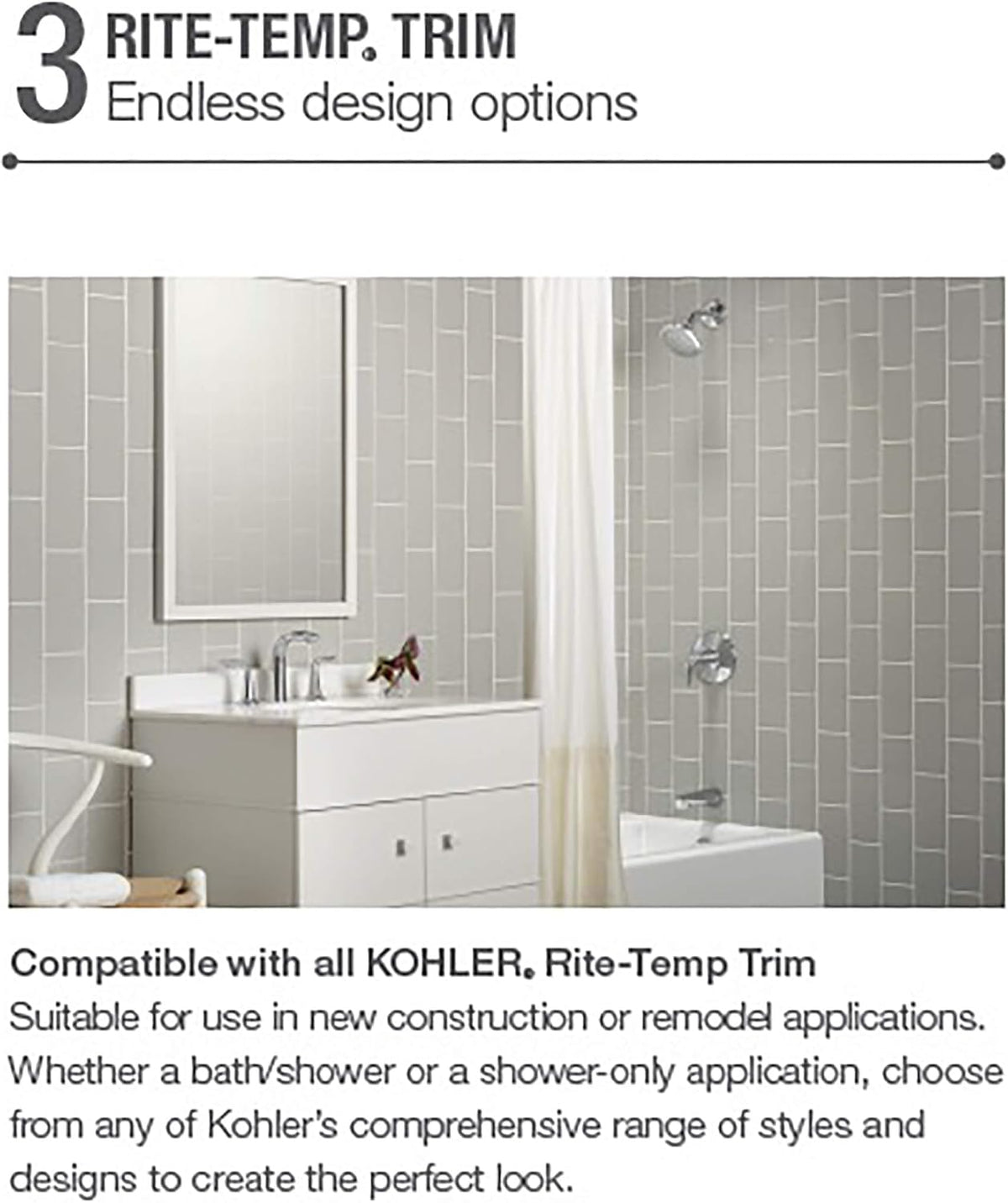 KOHLER 8304-K-NA Rite-Temp Pressure-Balancing Valve Body and Cartridge Kit, Shower Valve System, 5.0 GPM, Simple Installation & Maintenance