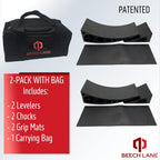 Beech Lane Camper Leveler 2 Pack with Carrying Bag - Precise Camper Leveling, Includes Two Curved Levelers, Two Chocks, Two Rubber Grip Mats, and A