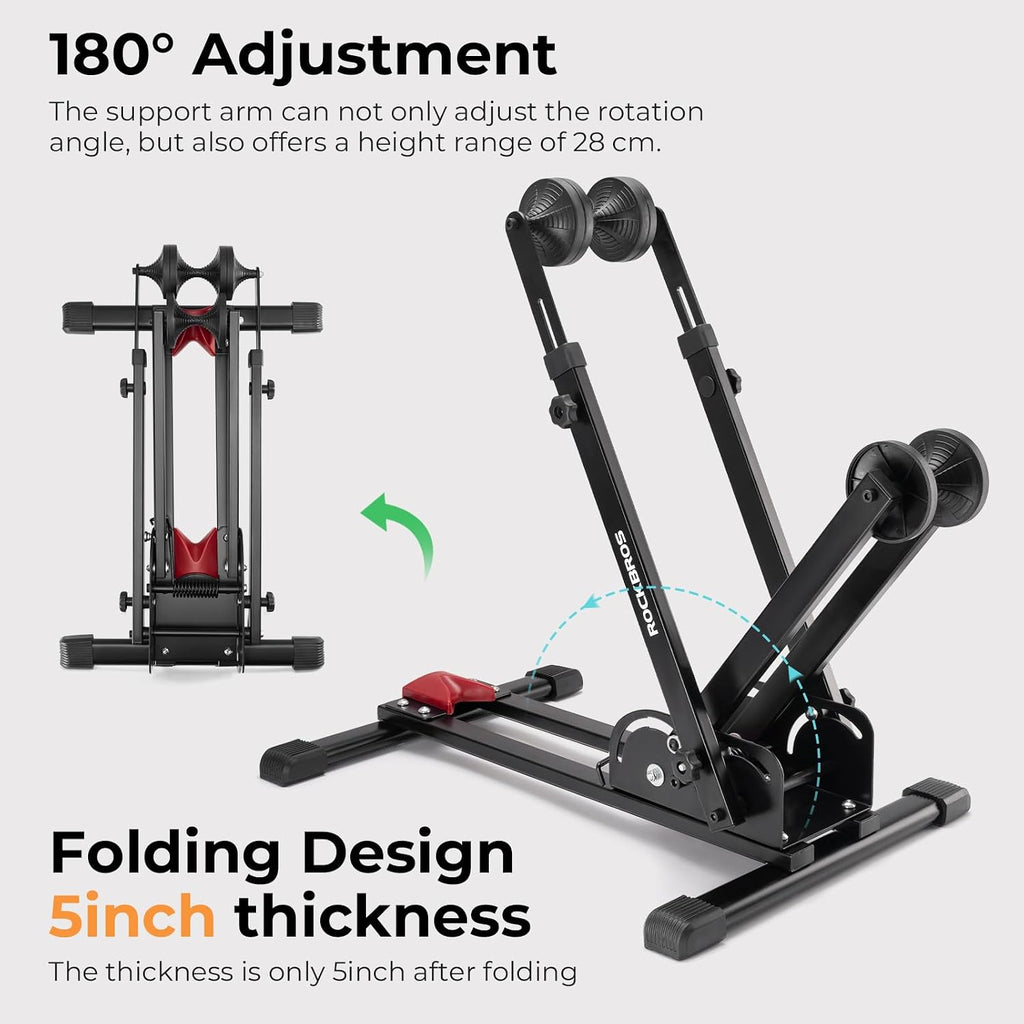 ROCKBROS Bike Stand 2-in-1, Vertical or Horizontal for 20-29 Inch Wheels