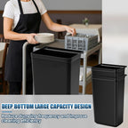 Briwooody 2 Pcs Large Capacity Trash Bins for Bussing Cart 22" H, 9" W, 13"L Attachable Trash Can Hauler for Rolling Utility Cart Accessories