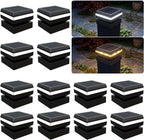 Modern Solar Post Cap Lights - 12 Pack, 2 Modes LED(3000K/6000K) Deck Fence Cap Light for 2x2, 2.5x2.5, 3x3 Posts, IP65 Waterproof, Decoration for