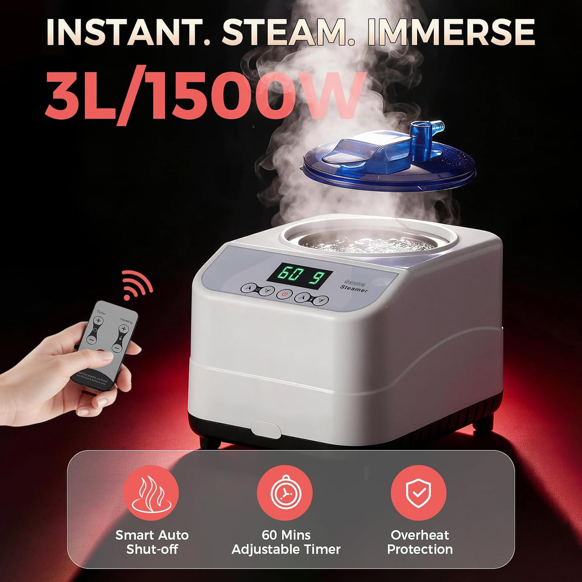 Infrared Sauna Box Portable Steam Sauna with Red Light 660Nm 850Nm for Home