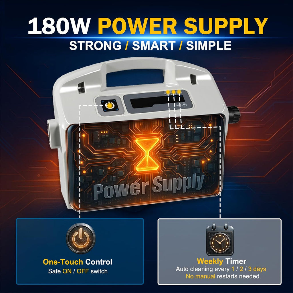 For Dolphin Pool Cleaner Power Supply 180W Replacement for 9995672-US-ASSY –Works with Nautilus CC Plus, DX3, Neptune, Quest – Includes Power Cord