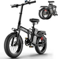 Tomofree Folding Electric Bike For Adults, 1200W, 48V 20Ah, 16 x 3in Tire, 330lbs, Black - T1