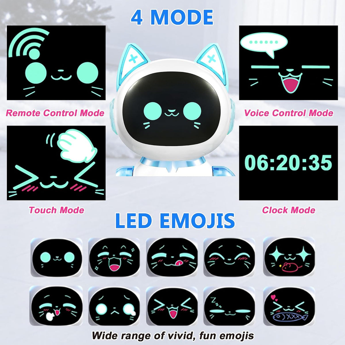 Remote Control Robot Cat - Voice Control Dancing Touch Mechanical Blue Cat Toy for Boys Girls,Kids Age 3-9 Christmas Birthday Surprise Gifts