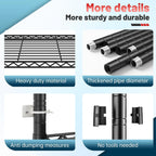 Heavy Duty 6-Tier Rolling Storage Shelves with Wheels for Garage