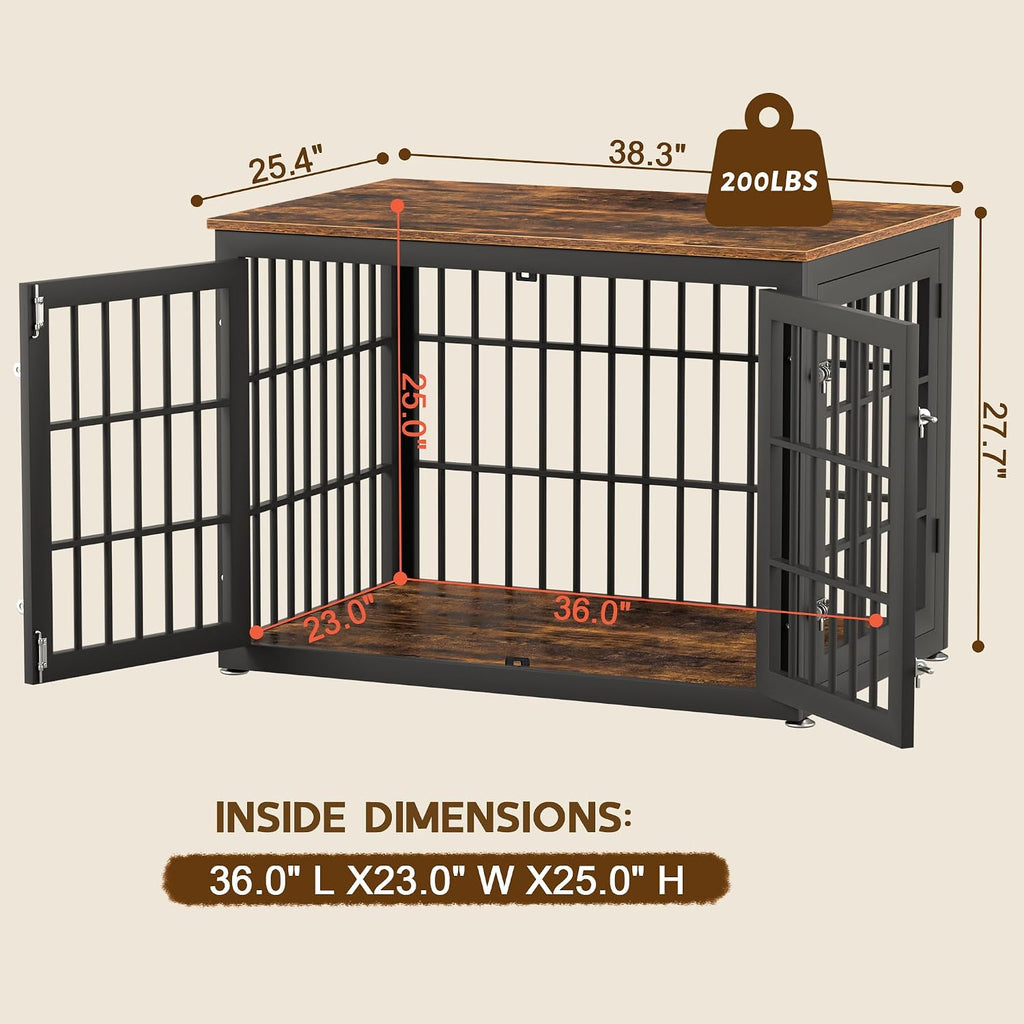 38" Heavy Duty Dog Crate Furniture for Large and Medium Dogs