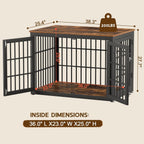 38" Heavy Duty Dog Crate Furniture for Large and Medium Dogs