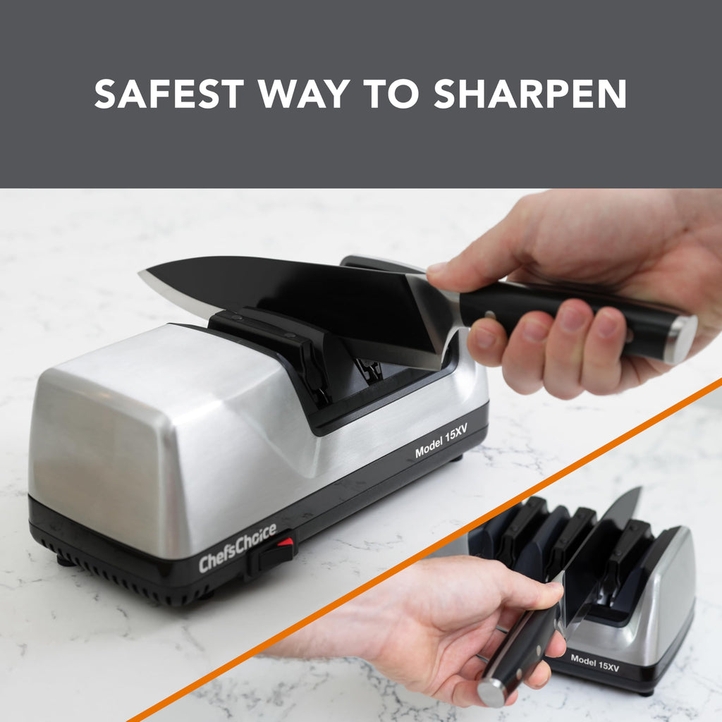 Chef’sChoice 15XV EdgeSelect Professional Electric Knife Sharpener with 100-Percent Diamond Abrasives and Precision Angle Guides for Straight Edge