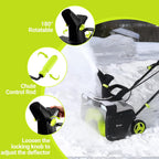 Corded Snow Blower:15A Motor, 20-Inch Electric Snow Blower, Electric Snow Shovel with 25ft Throwing Distance, Dual LED Lights, 3300rpm Snow Thrower
